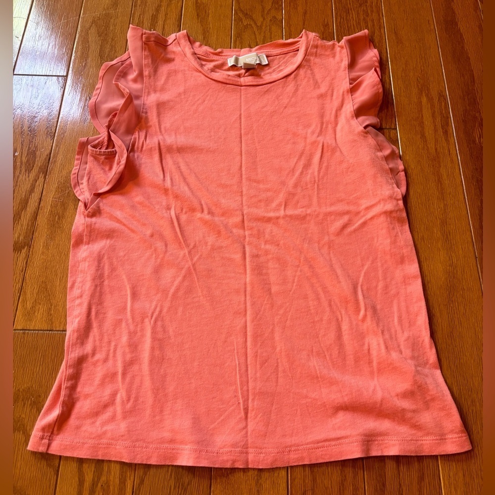 Michael Kors Ruffle Sleeve Tank  Top Womens Size Small